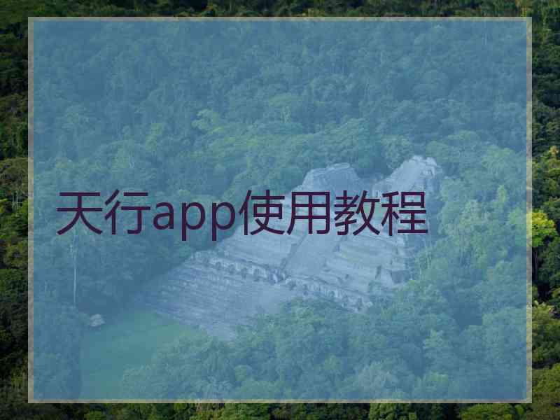 天行app使用教程
