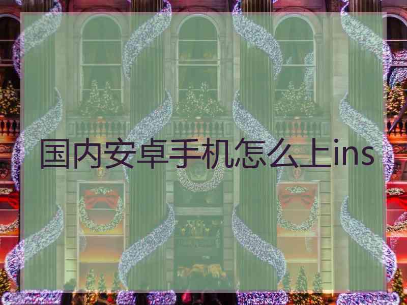 国内安卓手机怎么上ins
