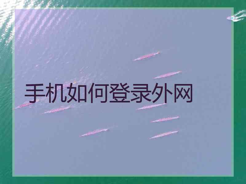 手机如何登录外网