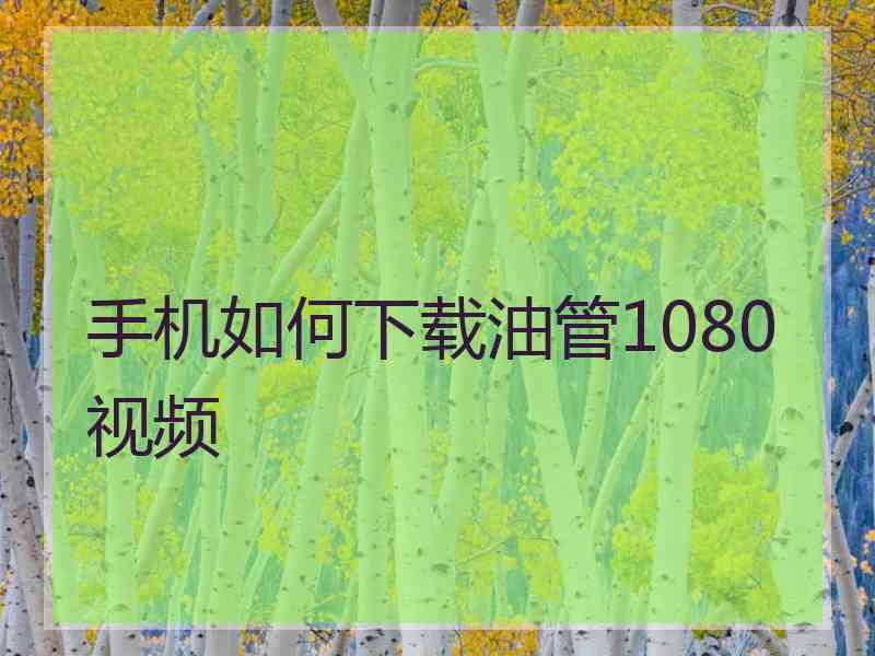 手机如何下载油管1080视频