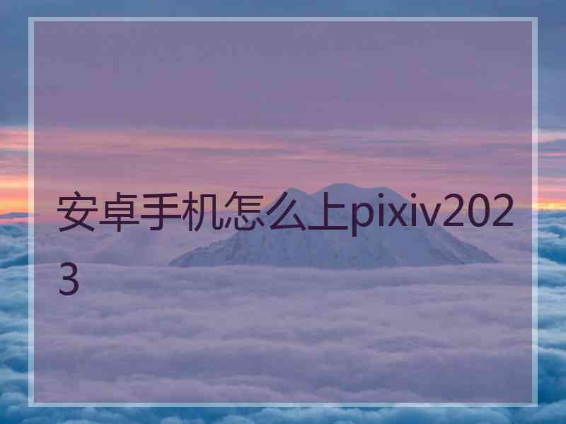 安卓手机怎么上pixiv2023