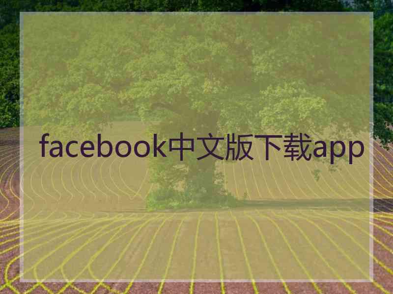 facebook中文版下载app