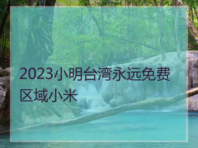 2023小明台湾永远免费区域小米