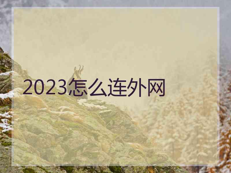 2023怎么连外网