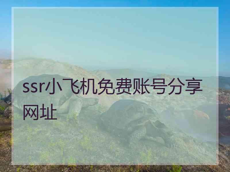 ssr小飞机免费账号分享网址