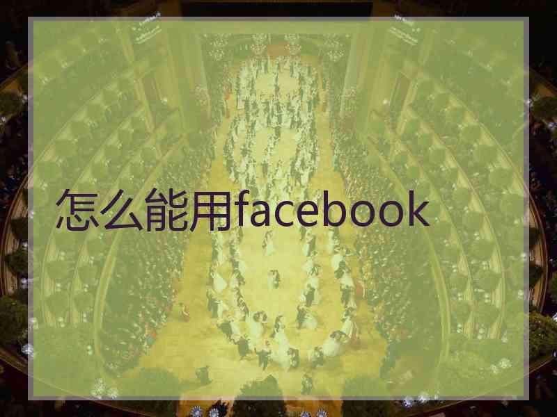 怎么能用facebook