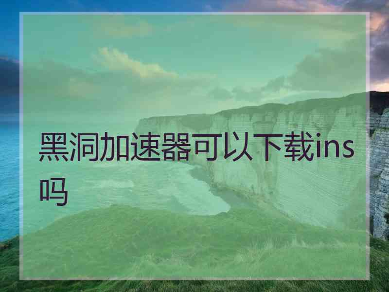 黑洞加速器可以下载ins吗