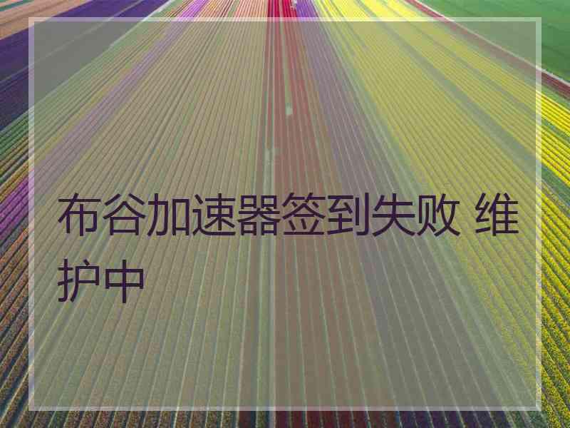 布谷加速器签到失败 维护中