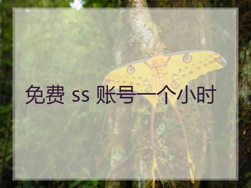 免费 ss 账号一个小时