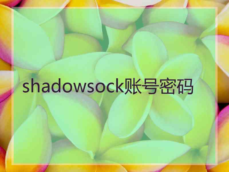 shadowsock账号密码