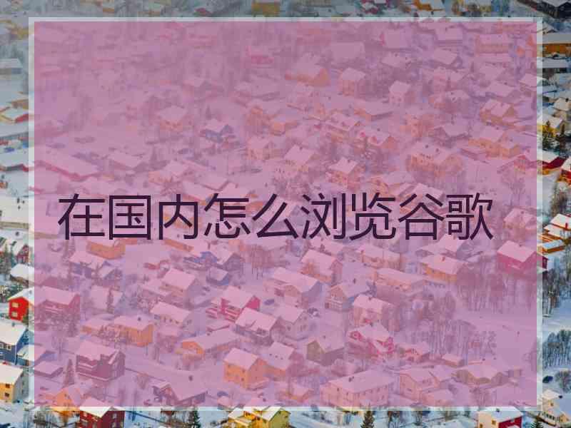 在国内怎么浏览谷歌
