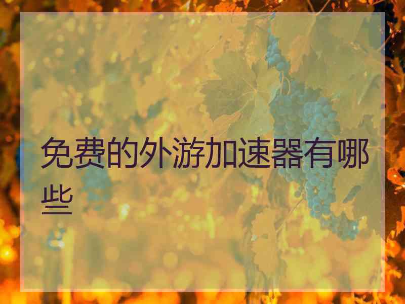 免费的外游加速器有哪些