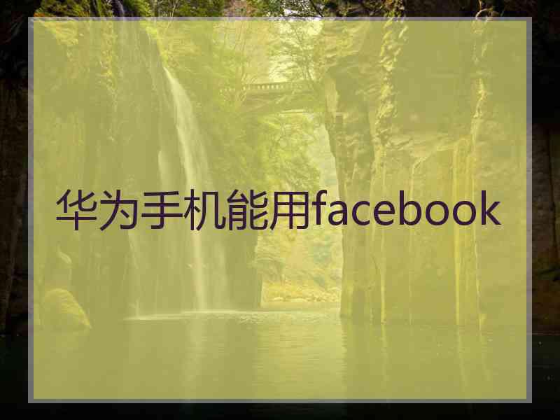 华为手机能用facebook