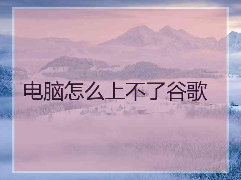 电脑怎么上不了谷歌