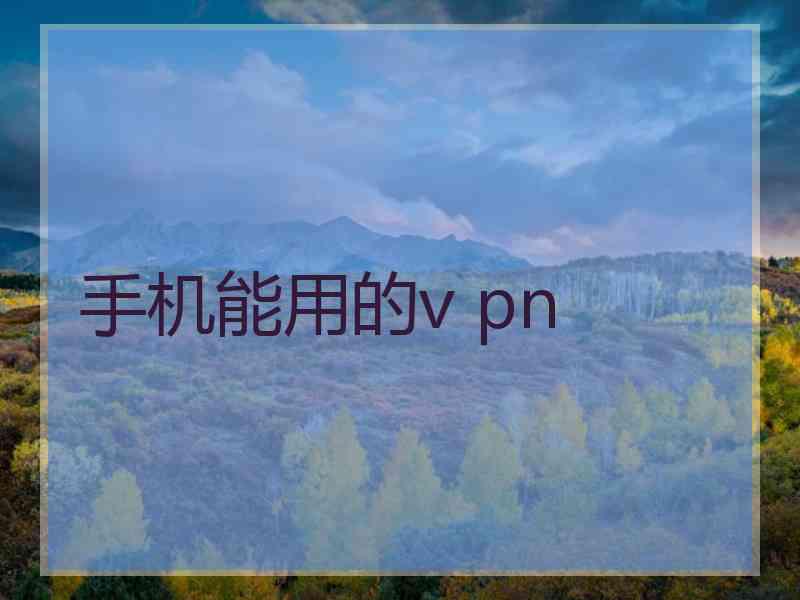 手机能用的v pn