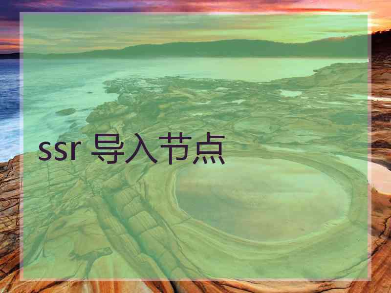 ssr 导入节点