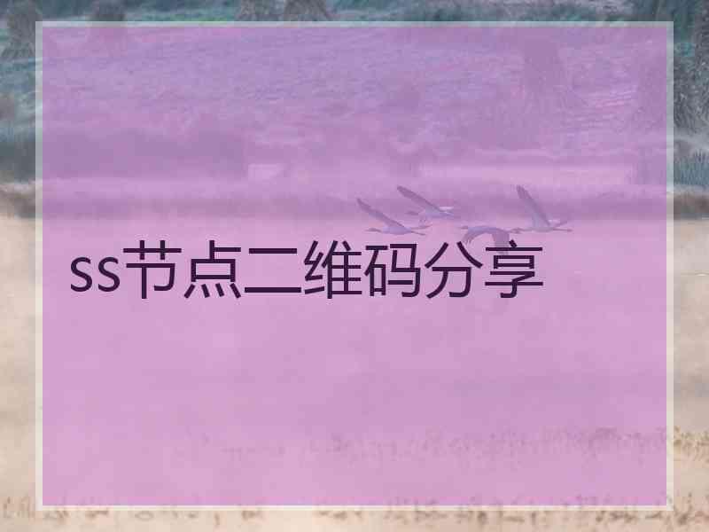 ss节点二维码分享