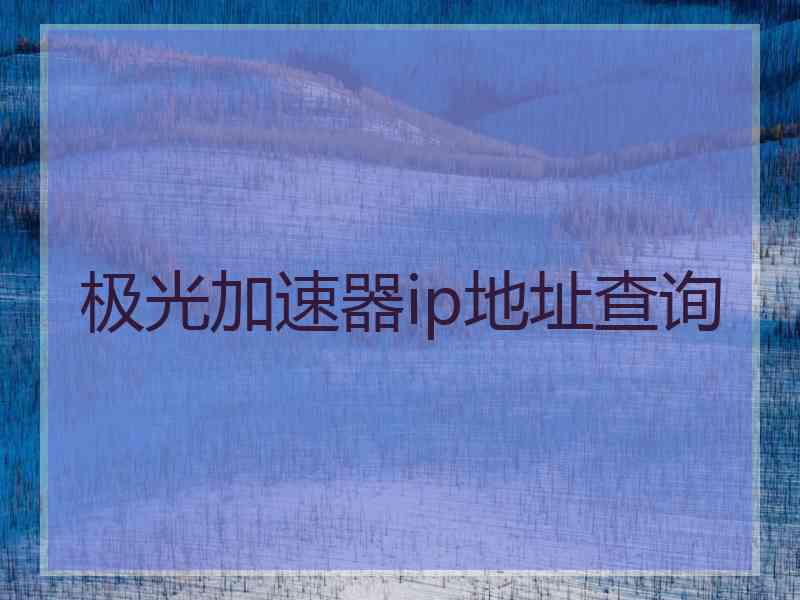 极光加速器ip地址查询