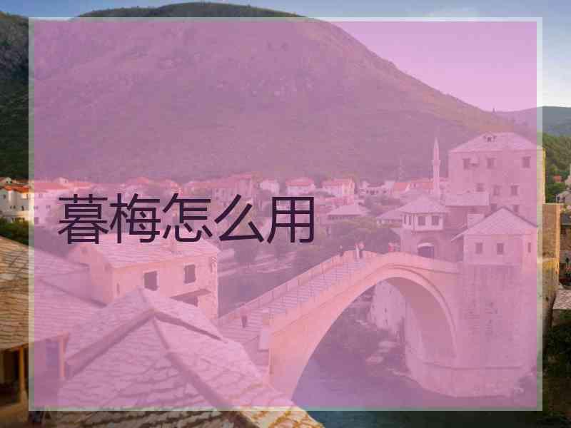 暮梅怎么用