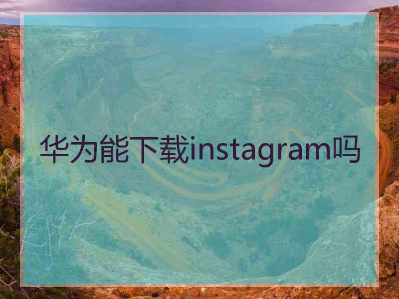 华为能下载instagram吗