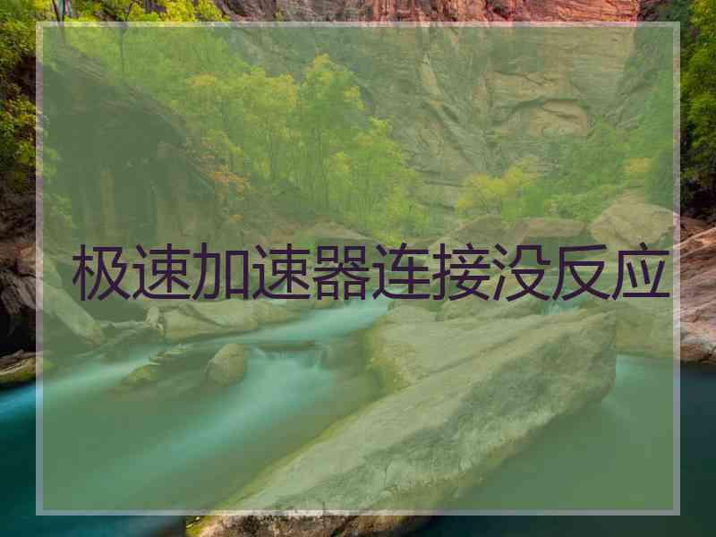 极速加速器连接没反应