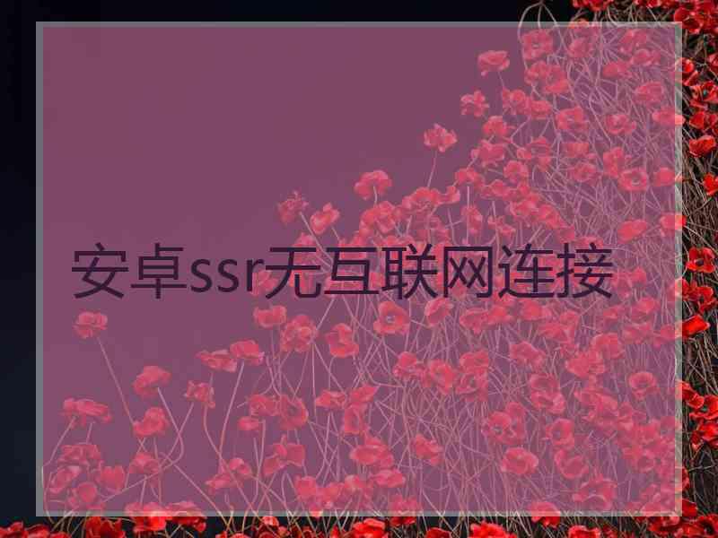 安卓ssr无互联网连接