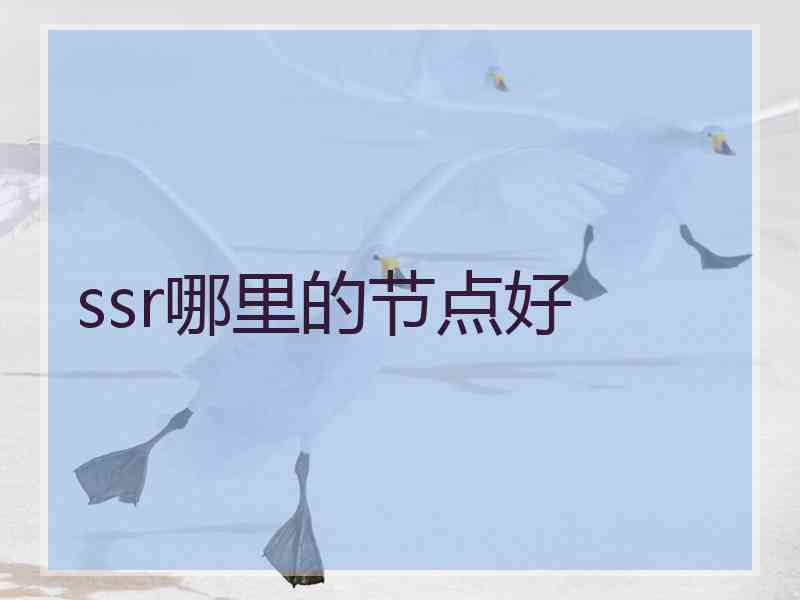 ssr哪里的节点好