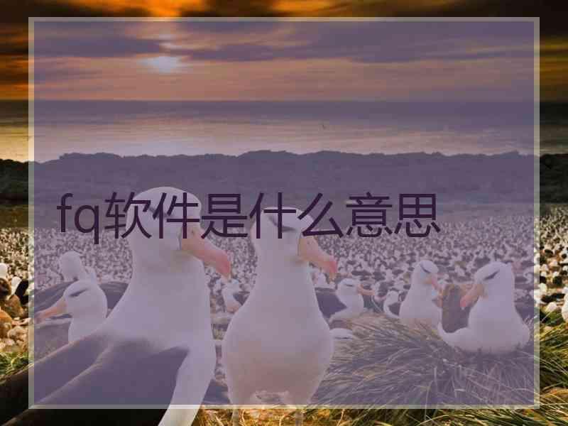 fq软件是什么意思