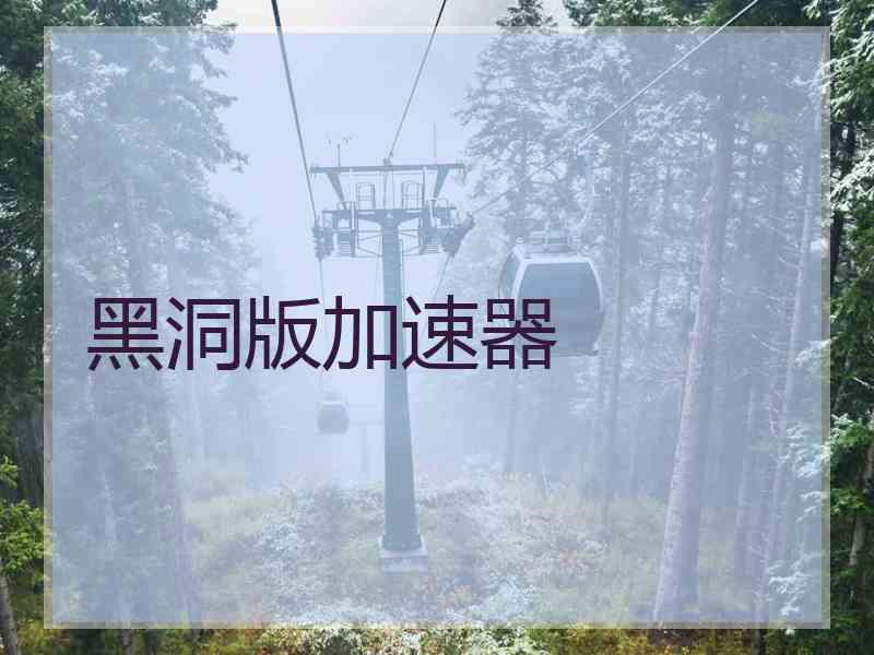 黑洞版加速器