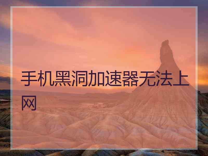 手机黑洞加速器无法上网