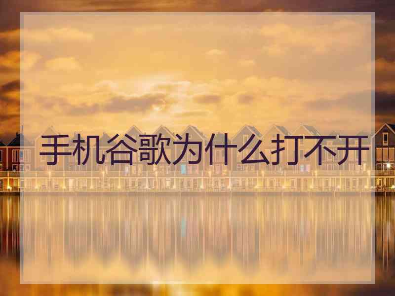 手机谷歌为什么打不开