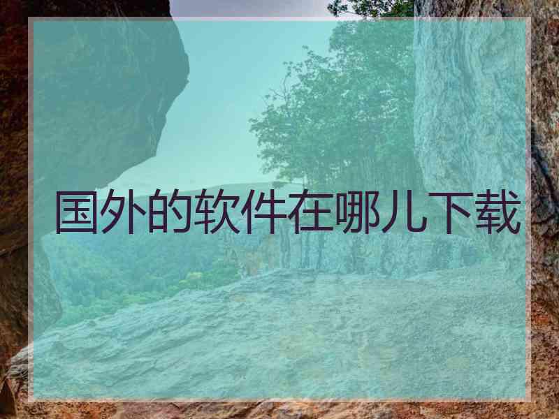 国外的软件在哪儿下载