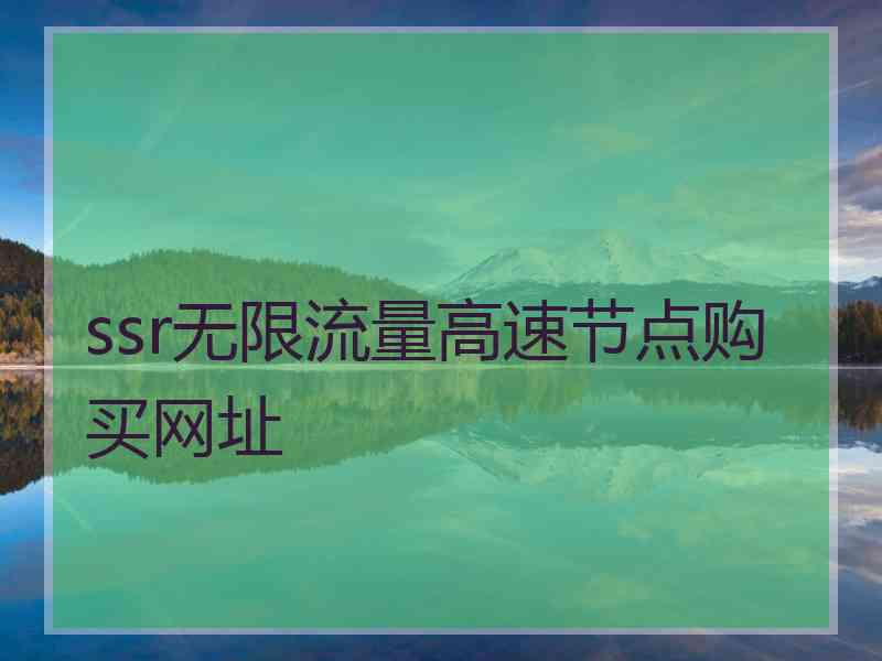 ssr无限流量高速节点购买网址