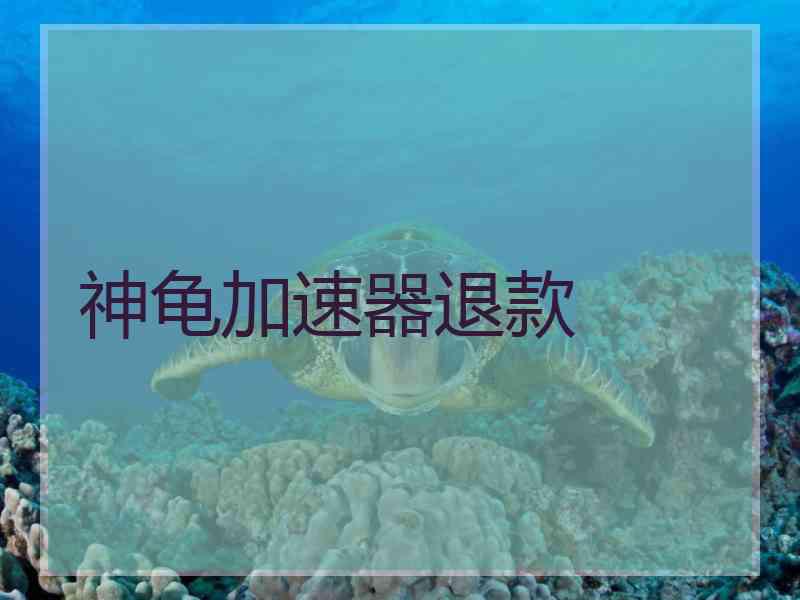 神龟加速器退款