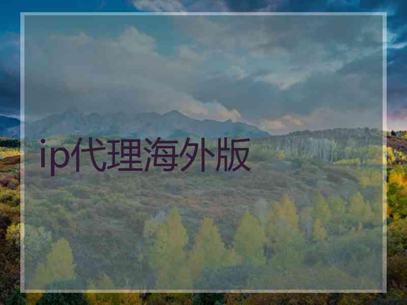 ip代理海外版