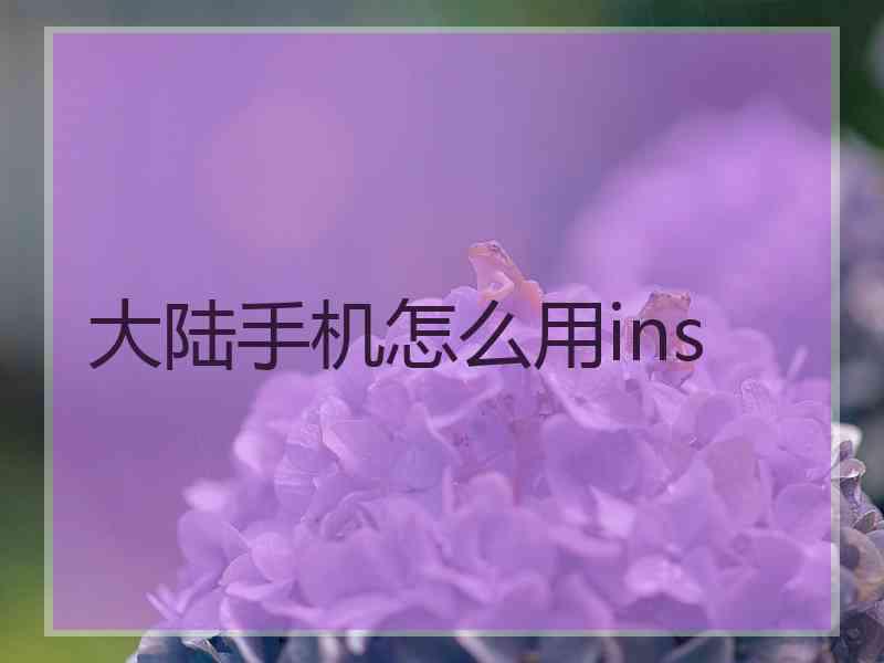 大陆手机怎么用ins