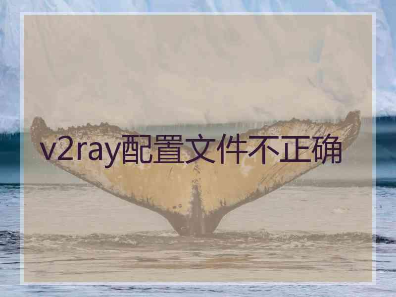 v2ray配置文件不正确