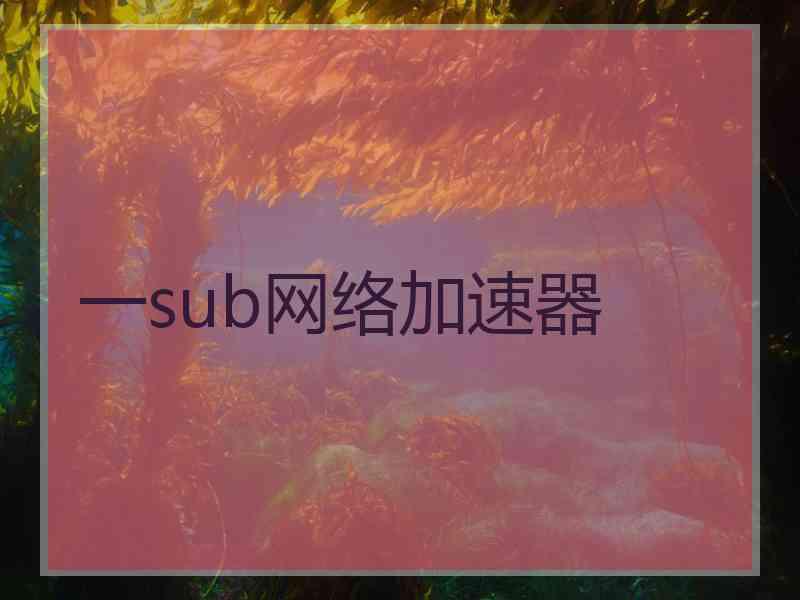 一sub网络加速器