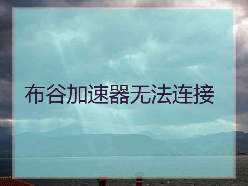 布谷加速器无法连接