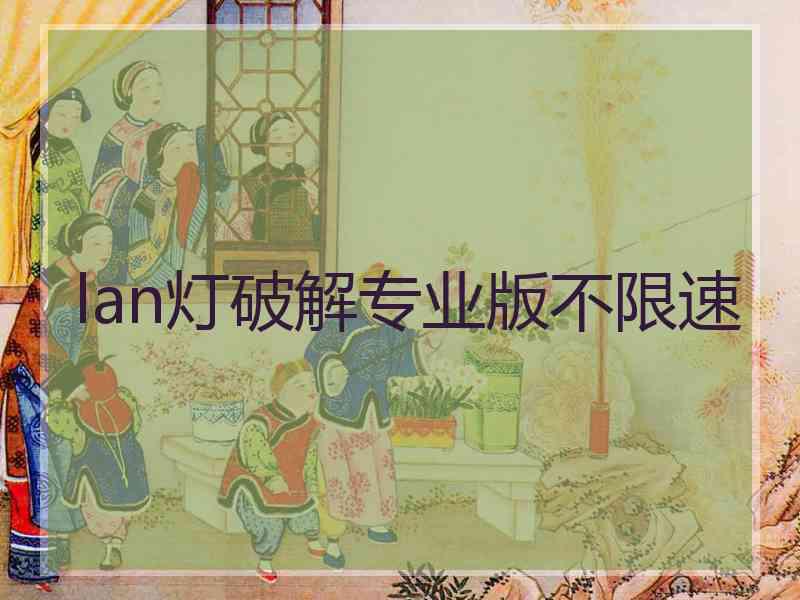 lan灯破解专业版不限速