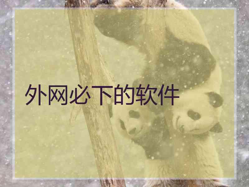 外网必下的软件