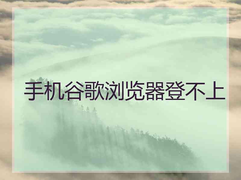手机谷歌浏览器登不上