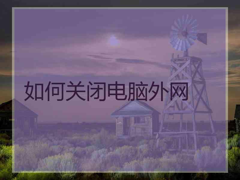 如何关闭电脑外网